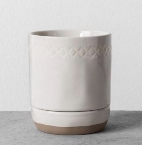 Hearth & Hand Magnolia 2 Piece Bathroom Cup & Dish Set Tumbler Cream Stoneware
