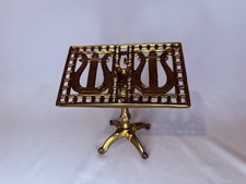 Vintage Solid Brass Decorative Miniature Tabletop Music Stand Ornate Design