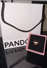 Pandora Rose Gold Heart Ring with Clear Stone...