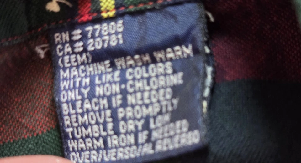 Camisa masculina manga longa xadrez azul GG vintage Tommy Hilfiger - Imagem 4 de 4