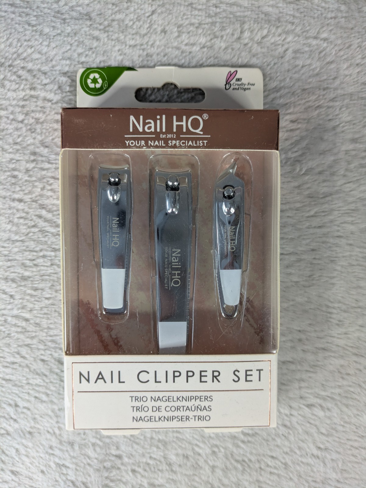 Nail HQ 3 Piece Nail Clipper Set Stainless Steel Precision Manicure Pedicure NIB