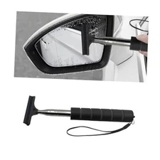 Car Rearview Mirror Wiper, Retractable Auto Glass Squeegee, Black/Hangable