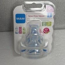 Set of 4 MAM Baby Bottle Nipples Slow Flow Nipple Level 1 Silicone 0 Months NEW