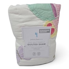 Pottery Barn Kids Gigi Butterfly Euro Sham 26x26 White Multi New