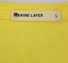 Marine Layer Mens L Yellow Corporate Revvity T-Shirt Relaxed Fit USA Made! EUC