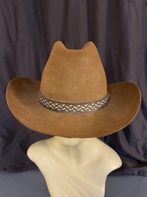 Vintage Miller Stockman Biltmore Brown Cowboy Hat Size 7 1/4  display picture 1