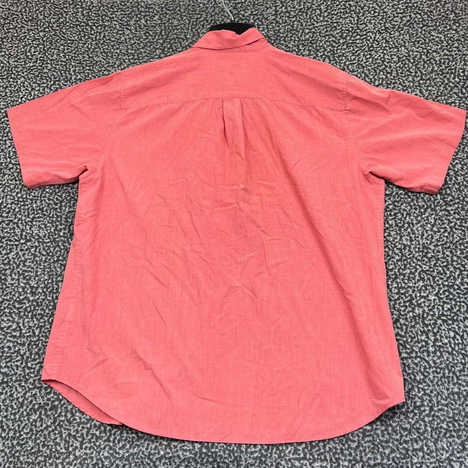 Рубашка мужская Basic Editions большая красная простая без рисунка на пуговицах карман с коротким рукавом L - Изображение 2 из 4