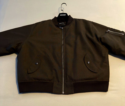 HAVEN COURT Men s Black Solid Obsidian Bomber Jacket Full Zip w/ Pockets, L