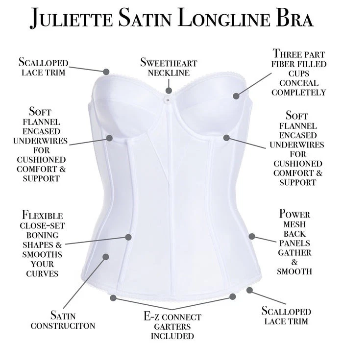 Dominique Apparel Juliet 缎面紧身胸衣 8959 44DD 胸罩无肩带内衣紧身胸衣 — 第 3/4 张图片