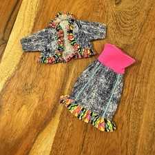 Vintage 1990s Barbie Doll Weekend Fashions Acid Wash Denim Dress And Jacket Set