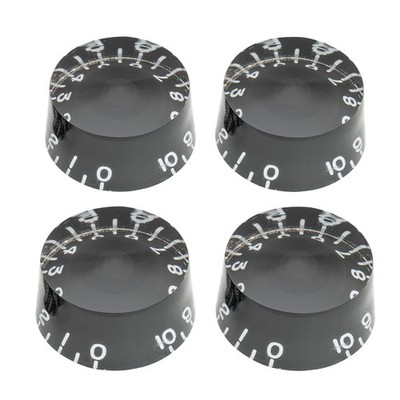 Musiclily Pro 4Pcs Black Left Handed Inch Control Knob For USA Les Paul Guitar