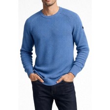 Rhone Wool Cashmere Sweater Mens XL Walden Waffle Knit Blue Marle 178 NEW
