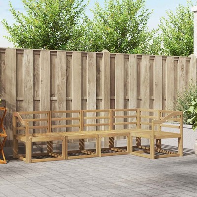 Outdoor Sofagarnitur 5-tlg. weiß massives Akazienholz