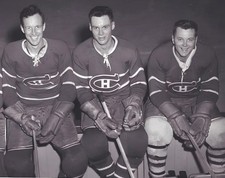  HOCKEY PHOTO PRINT NHL DOUG HARVEY TOM JOHNSON HAL LAYCOE MONTREAL CANADIEN