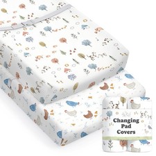 Baby Changing Pad Cover 2-Pack - Soft Cotton Fitted Sheets for Diaper Tables