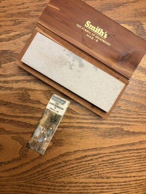 New Smith's 6''x1''x2'' Arkansas Sharpening Hard Stone & Orig Wooden Box MAB-6 USA