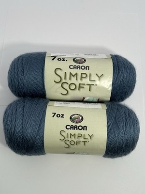 Lot of 2 Caron Simply Soft Country Blue 9904 Yarn 7oz Skeins Vintage 2010