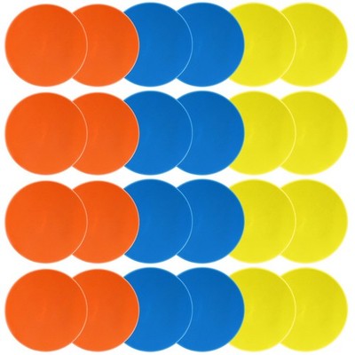 Poly Spot Markers Rubber Floor Dots 9 inch 24 Pcs Flat Cones Non-Slip Agility...