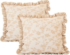 Velvet Jacquard Throw Pillow Covers 20x20 2-Pack Khaki Decorative Covers only