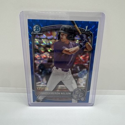 CAMERON NELSON 2025 Bowman Draft 1st #BDC-130  BLUE GEOMETRIC /150 ROCKIES