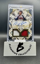 Austin Riley 2025 Diamond Icons - Black Dual Game Worn Patch Auto /10 #SPDRA-AR