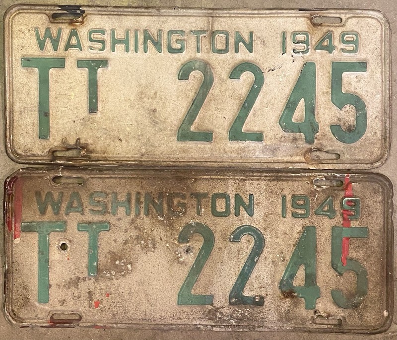 1949 Washington Truck License Plate Pair  -  Lincoln County