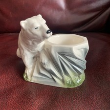Vintage Art Deco Period Wade Polar Bear With Trinket Bowl