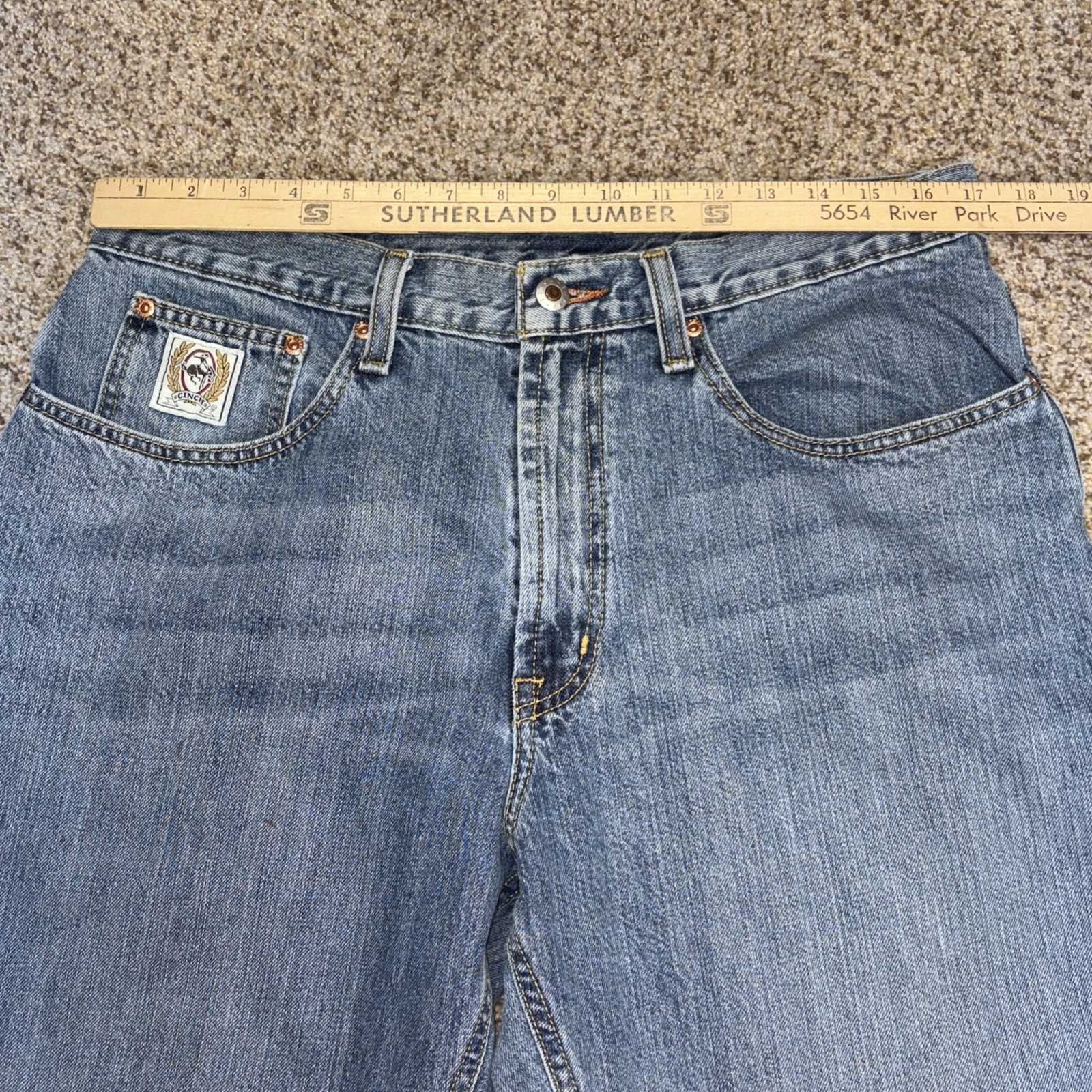 Cinch White Label Jeans Men's 36x30 Relaxed Fit Medium Stone Wash Fits 34 X 29 - View 8