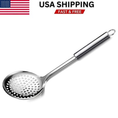 Cooking Skimmer Slotted Spoon Stainless Steel Kitchen Strainer Tool Heavy Duty