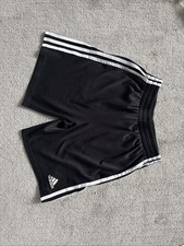 EUC Adidas Boy 3-Stripe Shorts Black Size M 10-12 Breathable Lightweight