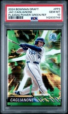 2024 BOWMAN DRAFT PLASMA POWER GREEN REFRACTOR #PP3 JAC CAGLIANONE 69/99 PSA 10