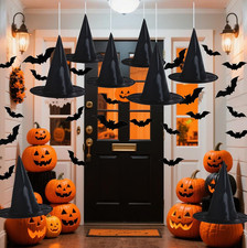Halloween Decorations Outdoor Indoor -8PCS Witch Hats 32PCS 3D Bats Decoration