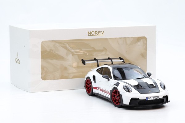1:18 Norev Porsche 911 GT3 RS 2022 Weissach Package White Pyro Red 187373-image