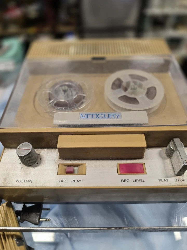 Gravador de fita transistor Mercury 5 modelo TR-3300 sem cabo para peças, vibração vintage - Imagem 2 de 4
