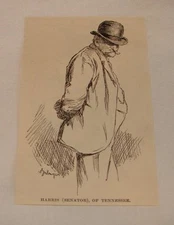 1894 small magazine engraving ~ HARRIS, SENATOR, TENESSEE