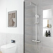 OCEAN ITALY Colonna doccia con miscelatore termostatico soffione 20x20cm acciaio