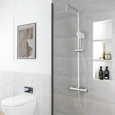 OCEAN ITALY Colonna doccia con miscelatore termostatico soffione 20x20cm acciaio