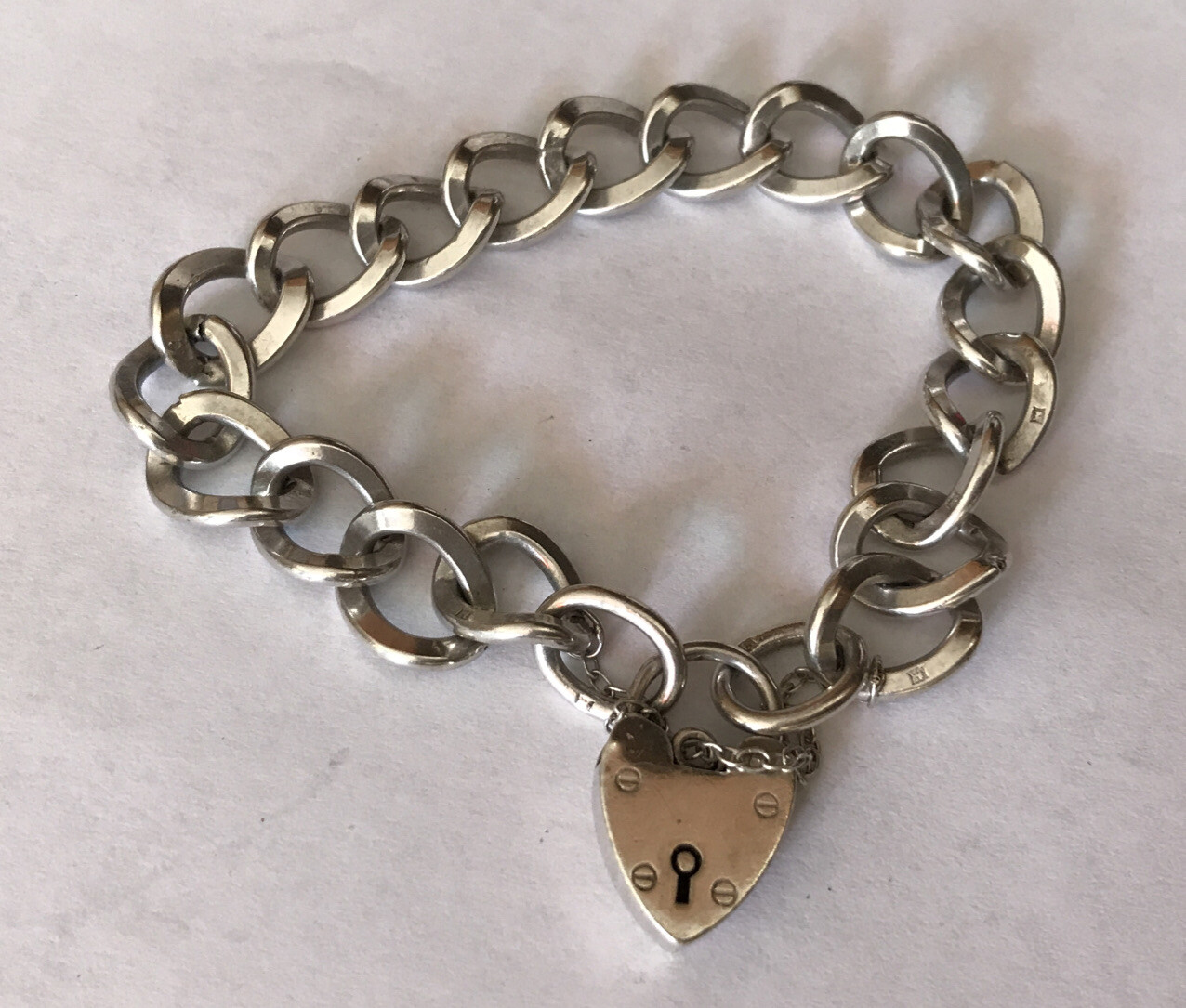 Hallmarked Sterling Silver 925 Solid Flat Links C… - image 4