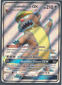 Pokemon Card GUMSHOOS GX Ultra Rare FULL ART 145//149 SUN and MOON ***MINT***