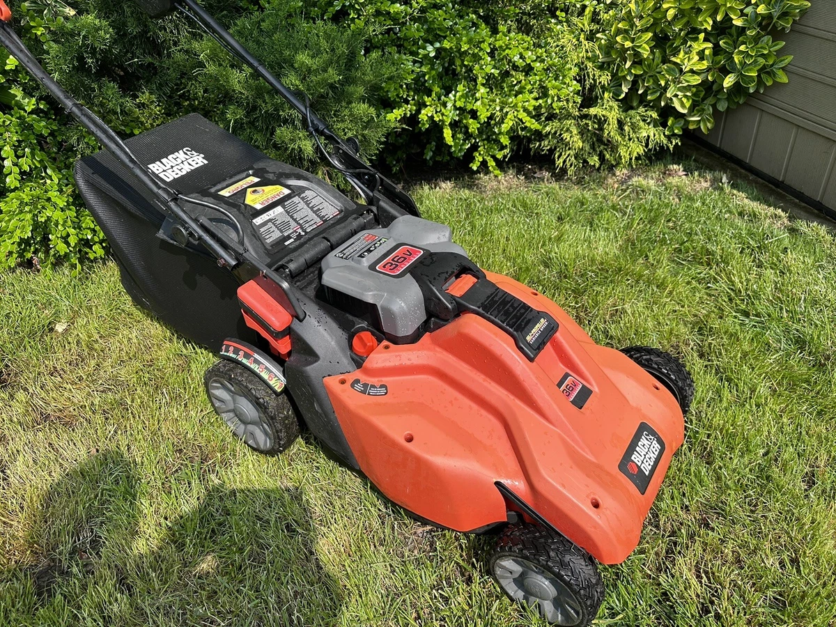 Black Decker Lawn Mower 19 Self Propelled Cordless 36 Volt Mulching 85 BONUS