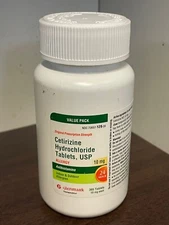 365ct Glenmark Allergy Cetirizine 10mg Antihistamine 24 hour Exp 07/2026
