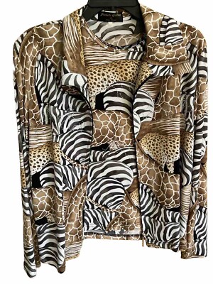 Jackets Galore 2-pc Set By John Farah M Leopard Zebra Girafe Black Brown Glitter