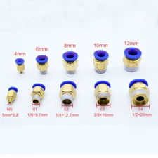 Straight-way Air Push In Fitting Quick Pneumatic Connector Male Thread Metric