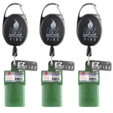 EZ Splitz Fire Cigarillo Cutter & Retractable Lighter Holder - Green - 3 pcs