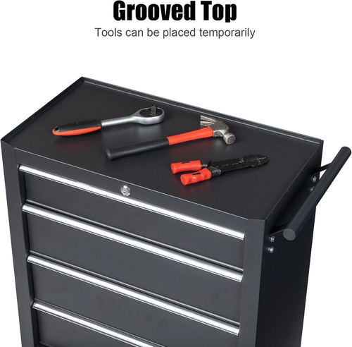 4-Drawer Tool Chest with Wheels & Lock & Key, Heavy Duty Cart Rolling Tool Box o - Picture 5 of 9