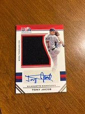 Tony Jacob 2017 USA Baseball Silhouette Game Used Auto #55 15 U National /199 B