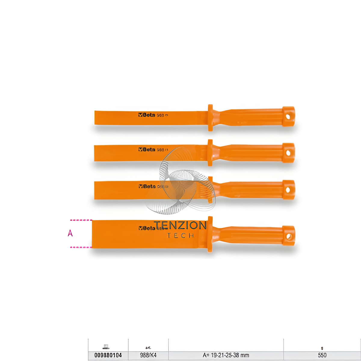Set Di 4 Antigraffio Beta 988/K4 | Scalpelli Piatti In Plastica - Alta Performance Per Lavori Di Precisione - Foto 2