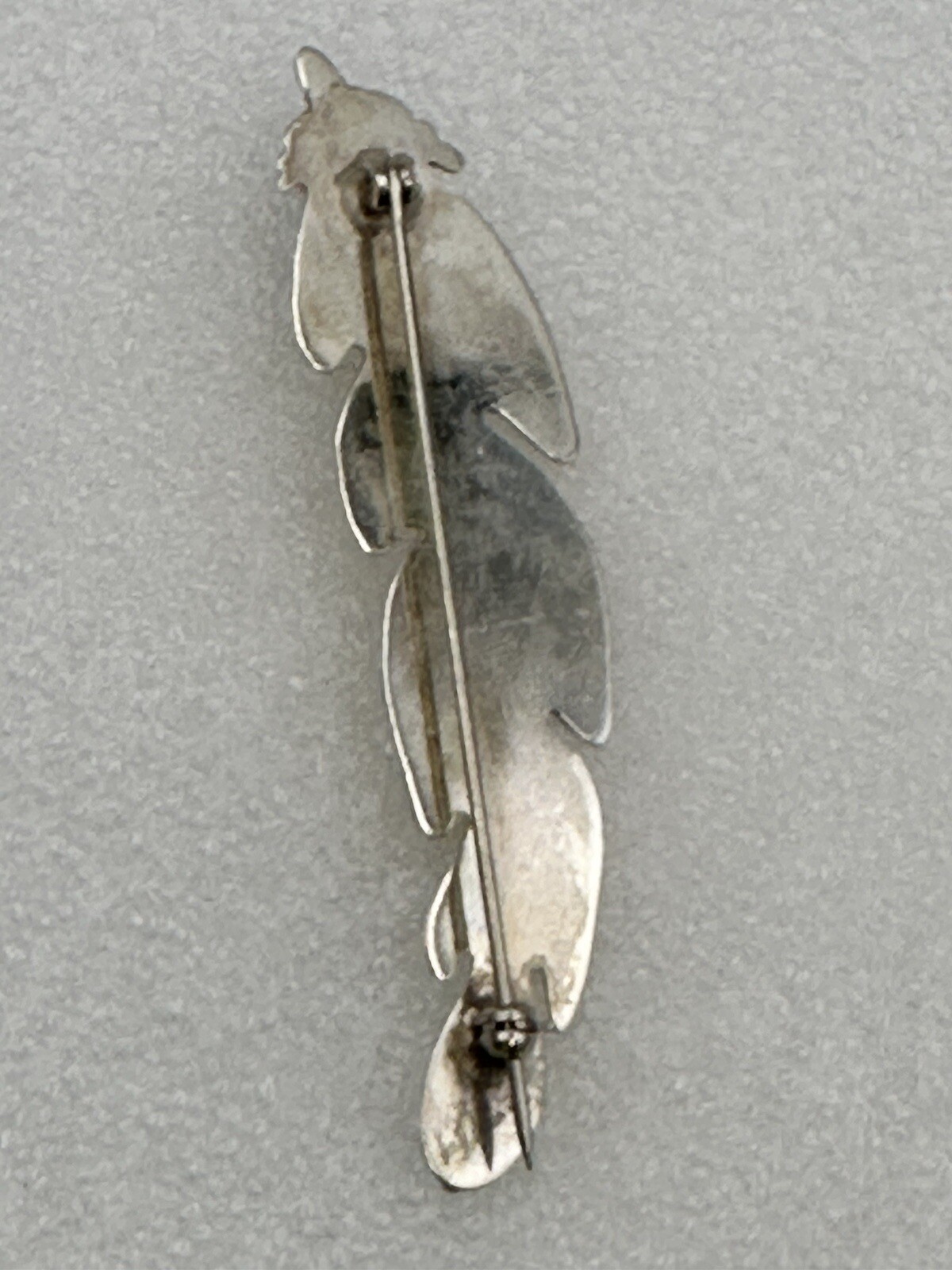 Sterling Silver Feather Brooch With Turquoise Cab… - image 6