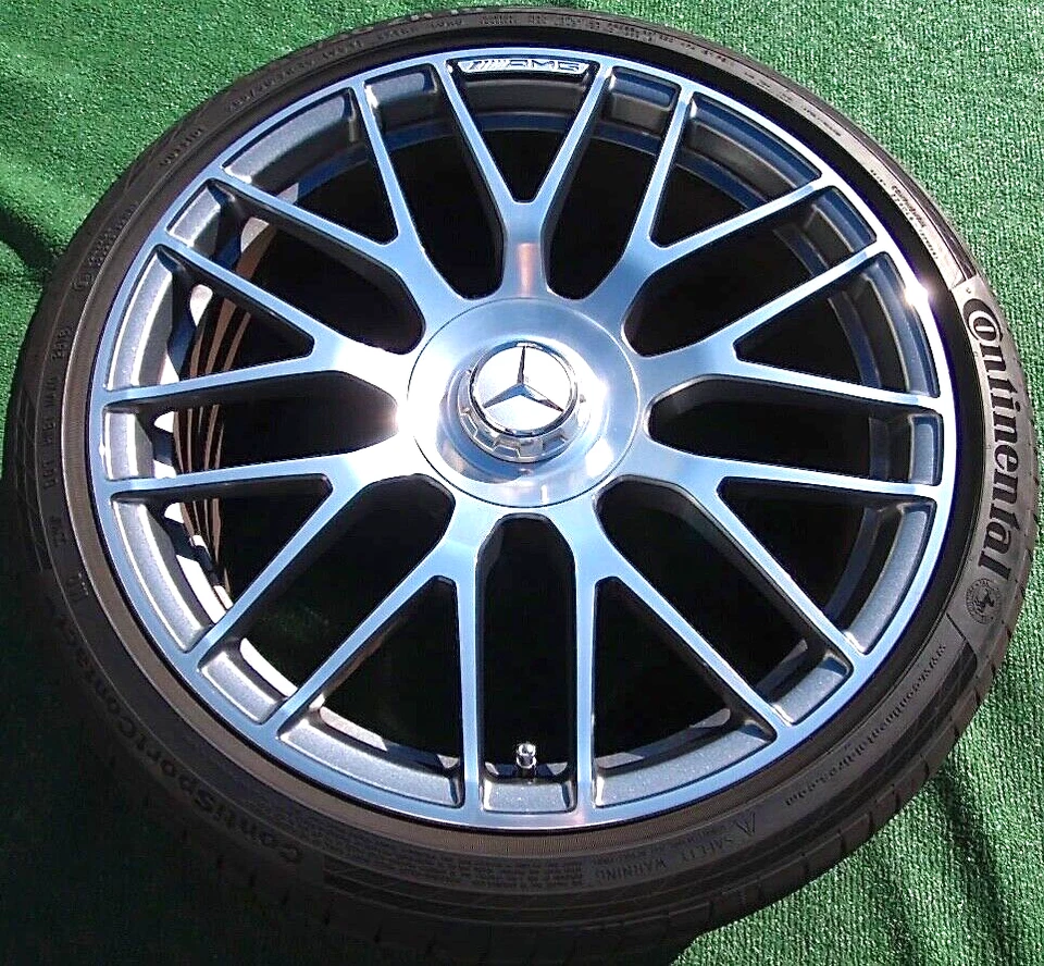 Factory Mercedes Benz Silver Center Cap Forged Wheels OEM C63 S65 00040011007756 - Image 2 of 2