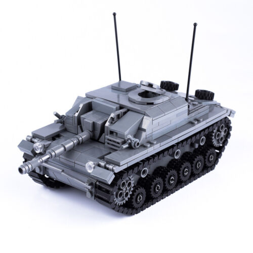 Militär WWII STUG III Sturmgeschütz Panzer Auto Panzer Modellbaustein Spielzeug - Bild 2 von 11